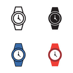 Wristwatch Vector Icon Set for Time and Fashion Design