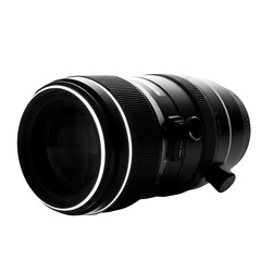 Professional camera lens isolated on transparent background