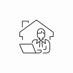 home office remote icon sign vector