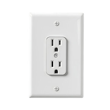 White electrical outlet with transparent background for design and illustration
