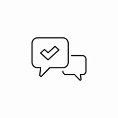 checked message bubble icon sign vector