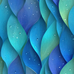 Obraz premium Teal and Blue Water Wave Design