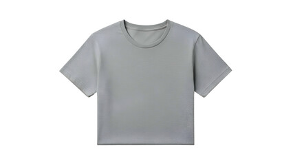 Naklejka premium Simple, gray short-sleeved T-shirt, isolated on a black background