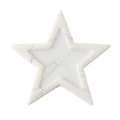 Fototapeta premium White star shape object isolated on transparent background