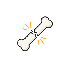 骨折のカラーアイコン、素材、背景なし、資料作り、シンプル、医療