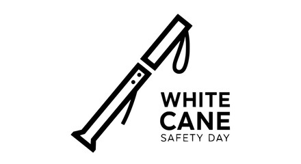 White Cane Safety Day Icon: A sleek icon, depicting a white cane, serves as a symbol of mobility and independence.