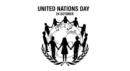 United Nations Day: A symbolic representation of unity and global cooperation, featuring interconnected figures surrounding a globe.