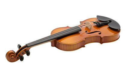 Obraz premium Golden brown violin instrument isolated on black