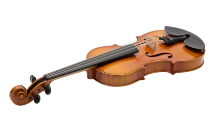 Golden brown violin instrument isolated on black