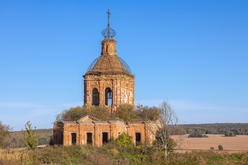 Ruins of Transfiguration Church in Zherdevo, Tula region