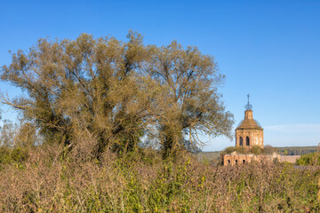 Ruins of Transfiguration Church in Zherdevo, Tula region