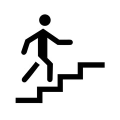 Vector art of man walking up stairs