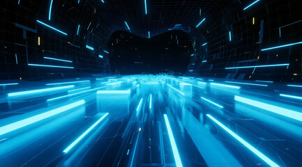 Technology data tunnel light speed information superhighway network background