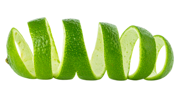 Collection of Two Fresh Lime Twist Designs isolated on transparent background