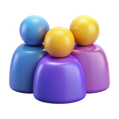 3d abstract group of people icons representing community and connection transparent background