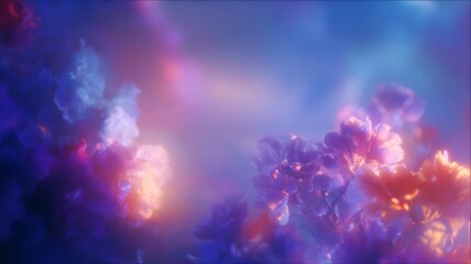 Ethereal blooms in dreamlike hues. AI image