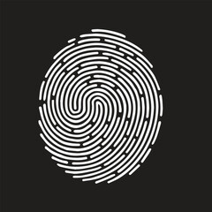 Fingerprint lock secure security system black-white logo illustration