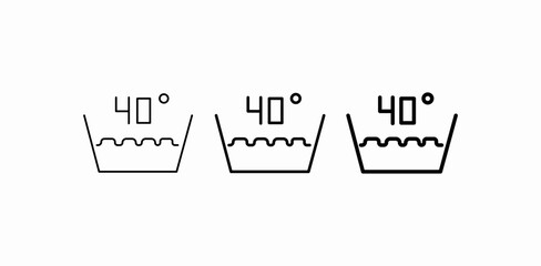 warm machine wash icon sign vector