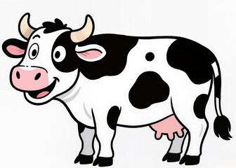 cow on white background