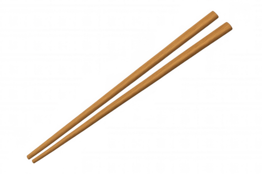 Wooden chopsticks for asian cuisine, eating traditional food, a pair of kitchen utensils, transparent background - Powered by Adobe