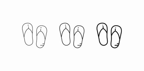 summer beach slippers icon sign vector