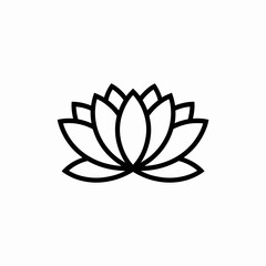 Fototapeta premium Lotus flower icon isolated on white background representing purity and enlightenment
