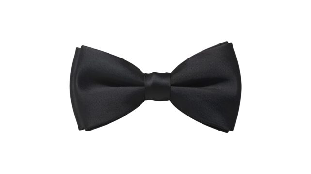 3d icon of black patterned bow tie, isolated on transparent background