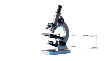 3d icon of laboratory microscope on a transparent background, isolated