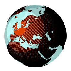 World globe maps. Earth Europe, Asia, Africa