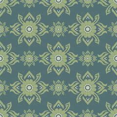 Traditional Thai floral seamless pattern vector. Elegant 
