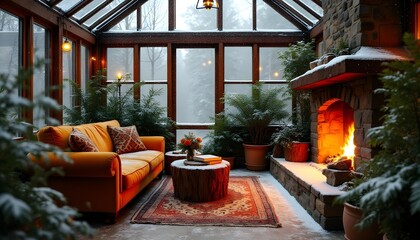 Rustic Greenhouse Reading Nook