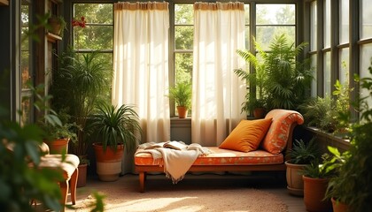 Rustic Greenhouse Reading Nook