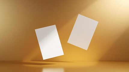 Minimalist Black Friday Flyer Mockup with Floating Blank Papers Background