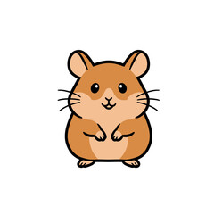 Cute cartoon hamster character illustration isolated on white.