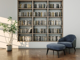 Large luxury modern bright interiors Living room mockup illustration 3D rendering image