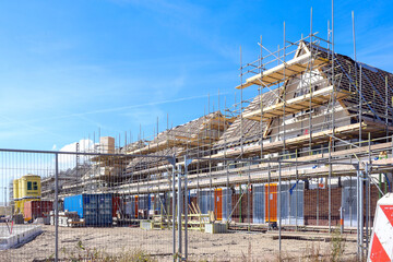 Gouda, The Netherlands -  September 28th, 2025 - Construction of new housing as expansion of Gouda in the Westergouwe residential district