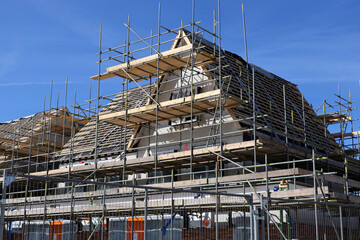 Gouda, The Netherlands -  September 28th, 2025 - Construction of new housing as expansion of Gouda in the Westergouwe residential district