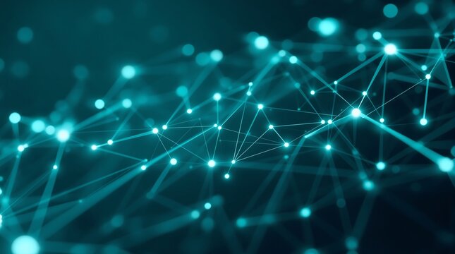 Abstract technology network connection digital data background blue green illustration design - Powered by Adobe