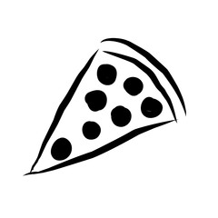 Hand Drawn Pizza Slice Cartoon