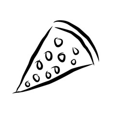 Hand Drawn Pizza Slice Cartoon