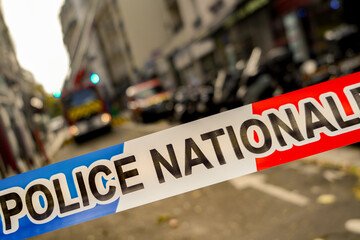 "police nationale" ribbon , police tape , investigation scene