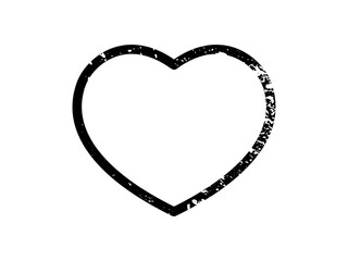 Grunge border in heart form