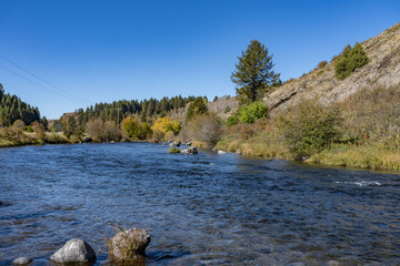 Fred and Berta Lewies Memorial Trout Feeding Site. Warm River. near Three Rivers Ranch,  Fremont County, Idaho.
