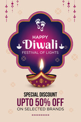 Happy Diwali Advertisement, Banner, Poster, Design vector template, Creative flyer concept, Graphic design element