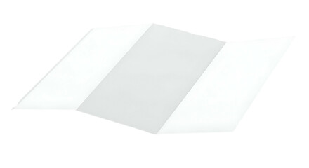 Tri-fold brochure blank mockup, angled perspective