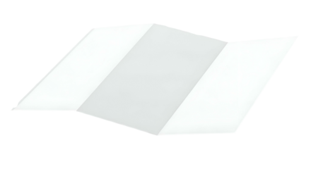 Tri-fold brochure blank mockup, angled perspective