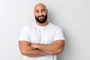 Fototapeta premium Plus-size man expressing confidence and self-acceptance Generative AI