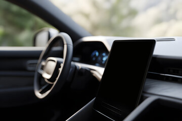 Futuristic dashboard design in electric vehicle interior Generative AI