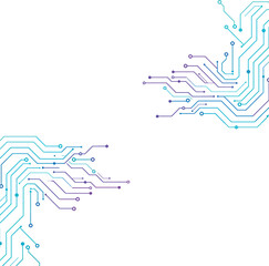 Abstract digital circuitry patterns connect futuristic technology and innovation concepts isolated on transparent background