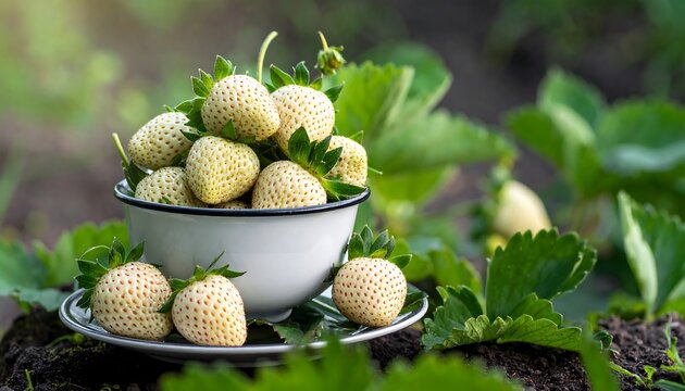 Bowl of Pineberries - A Unique and Delicious Fruit.
